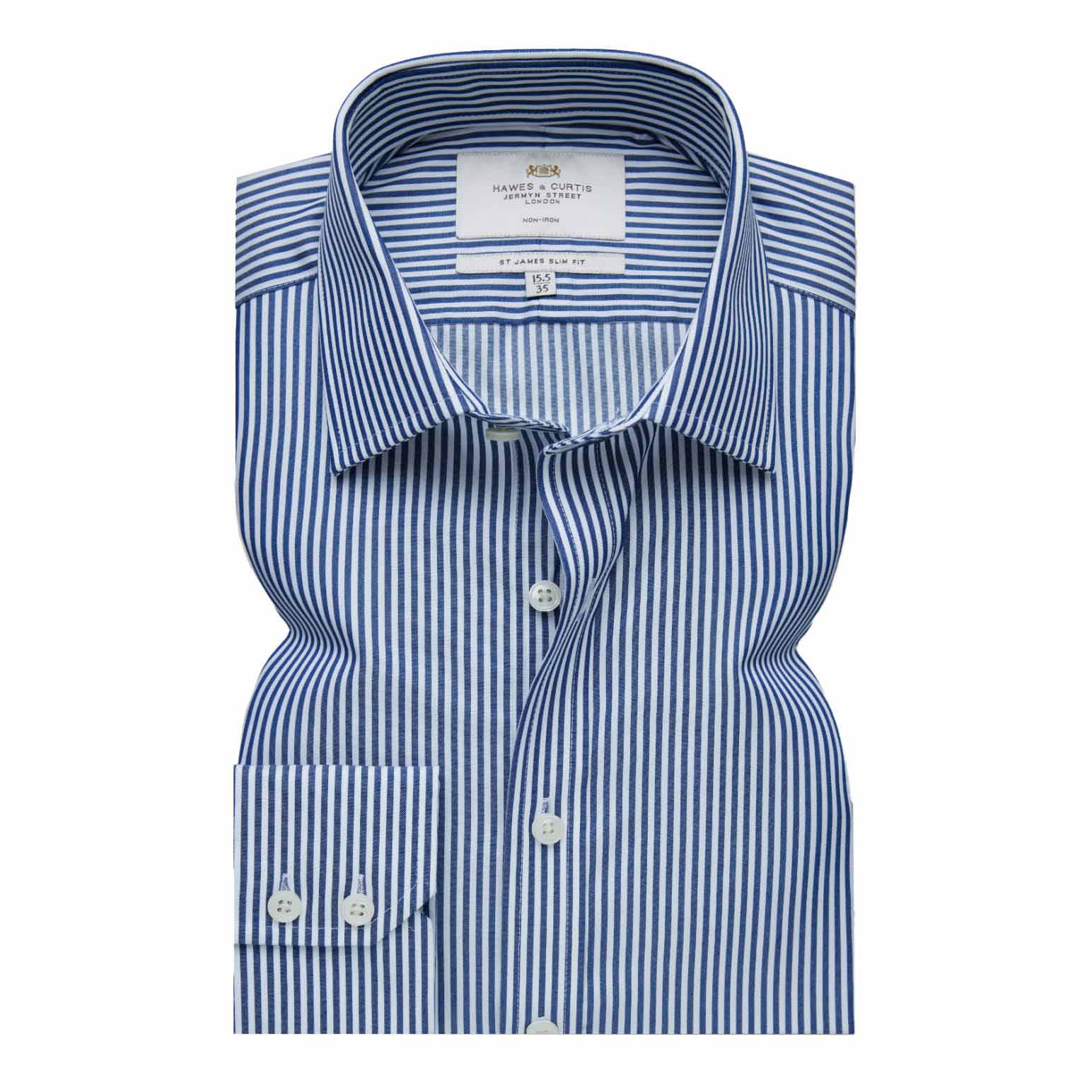 Hawes & Curtis Non Iron Bengal Stripe Slim Shirt